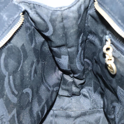 Salvatore Ferragamo Vala Handbag Canvas, BLACK, CANVAS, Handbag