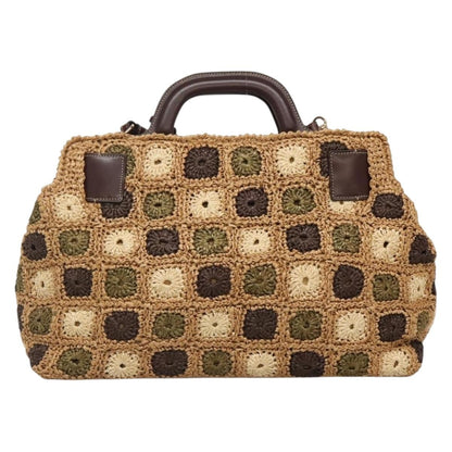 Salvatore Ferragamo Soft W Tote RAFFIA, BROWN, WOOD, Tote bag