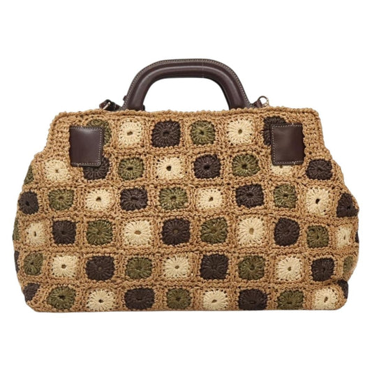 Salvatore Ferragamo Soft W Tote RAFFIA, BROWN, WOOD, Tote bag