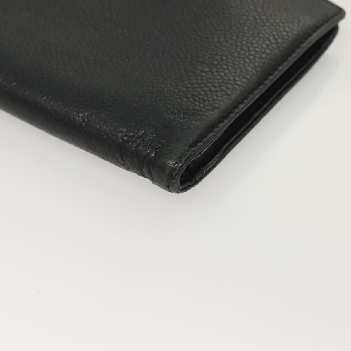 Chanel Vintage CC Bifold Wallet Leather, BLACK, LEATHER, Wallets