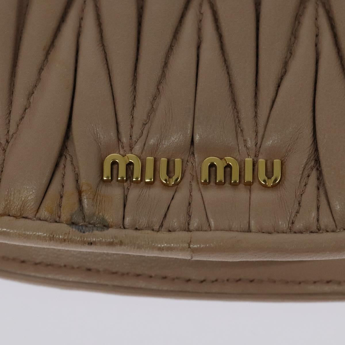 Miu Miu Chain Flap Crossbody Bag Matelasse Leather, BEIGE, LEATHER, Crossbody bag