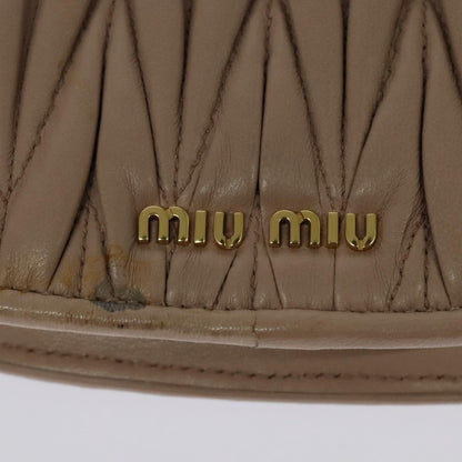 Miu Miu Chain Flap Crossbody Bag Matelasse Leather, BEIGE, LEATHER, Crossbody bag