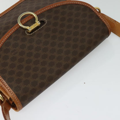 Celine Vintage Macadam Shoulder Bag Canvas and Leather, BROWN, CANVAS, Shoulder bag