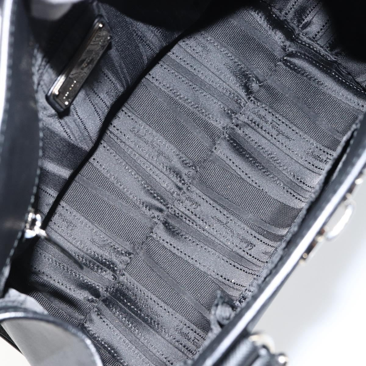 Salvatore Ferragamo Gancini handbag Leather, BLACK, LEATHER, Handbag