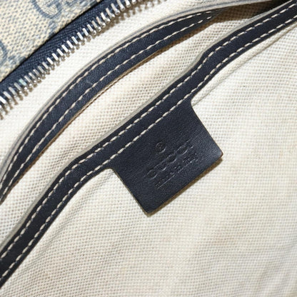 Gucci Zip Top Messenger Bag GG Coated Canvas, NAVY, PVC, Shoulder bag
