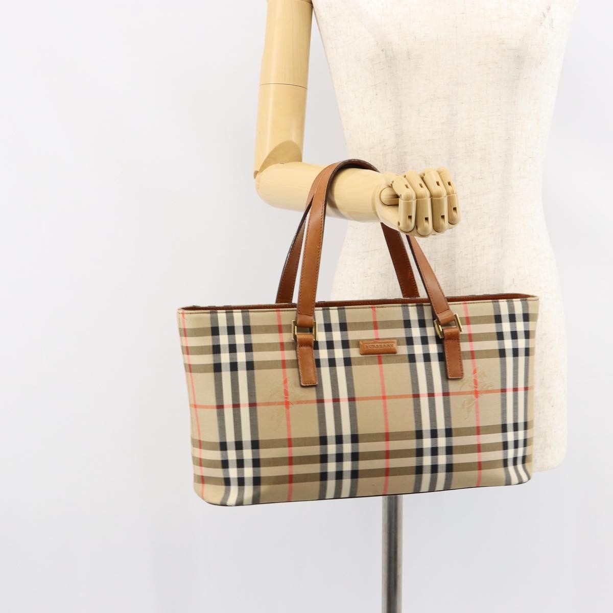 Burberry Nova Check Tote canvas check pattern, BEIGE, CANVAS, Tote bag