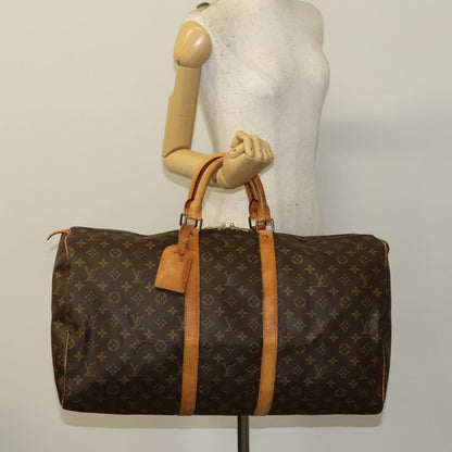 Louis Vuitton Keepall Bag Monogram Canvas, BROWN, CANVAS, Travel bag