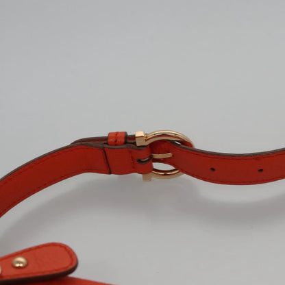 Salvatore Ferragamo Gancini Shoulder Bag Leather, ORANGE, LEATHER, Shoulder bag