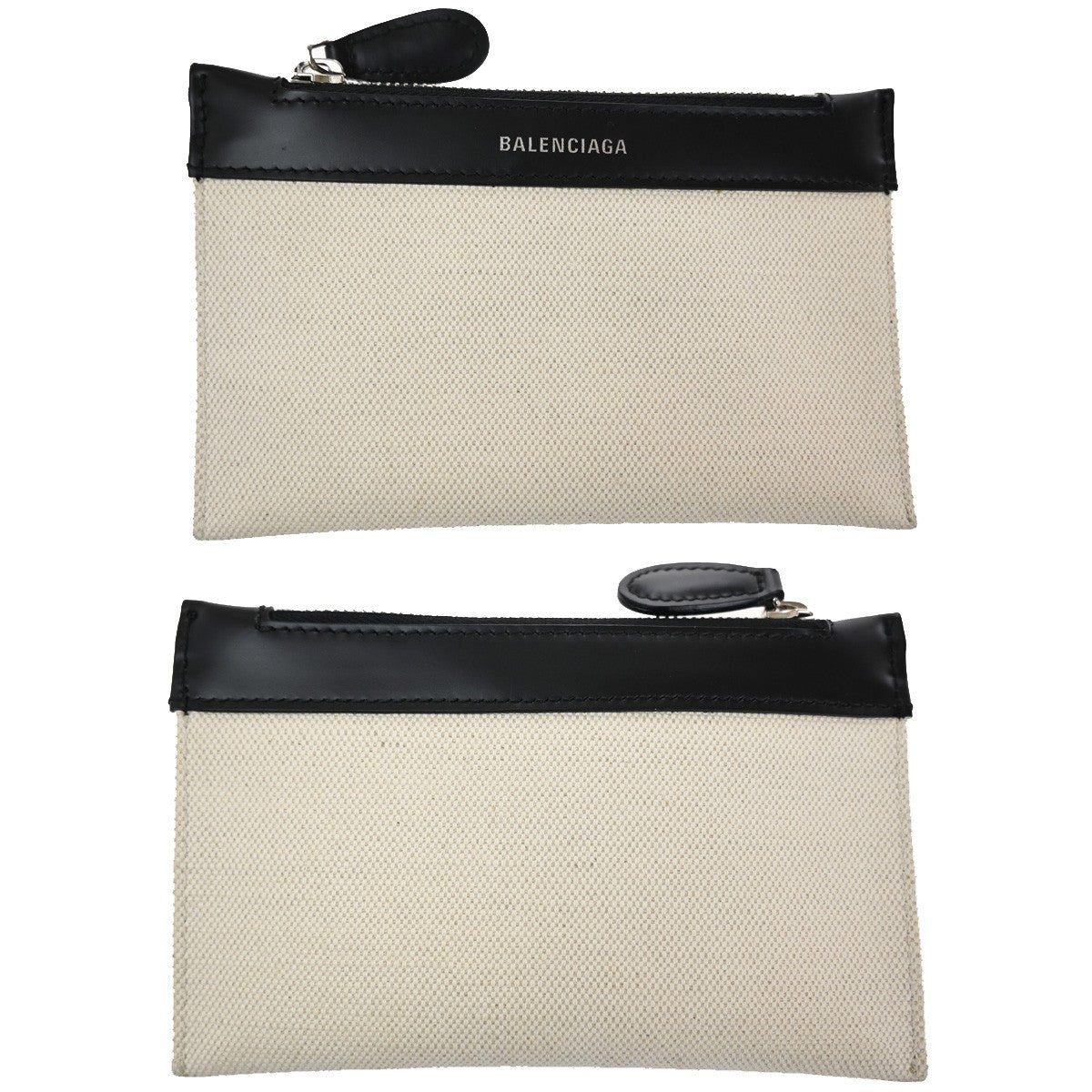 Balenciaga Navy Cabas Canvas with Leather, BEIGE, CANVAS, Bag