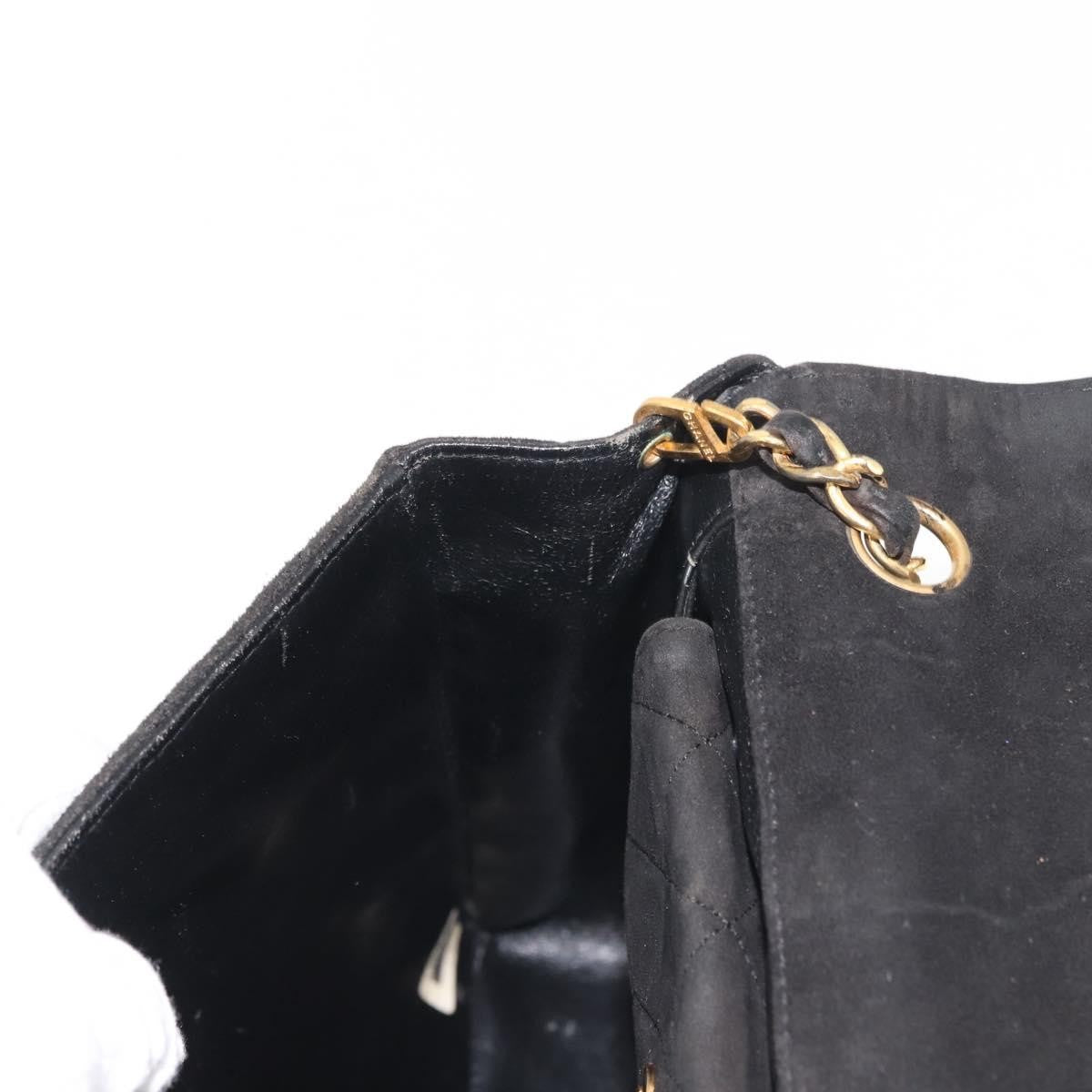 Chanel Vintage Clutch Pleated Leather, BLACK, SUEDE, Clutche & pouche