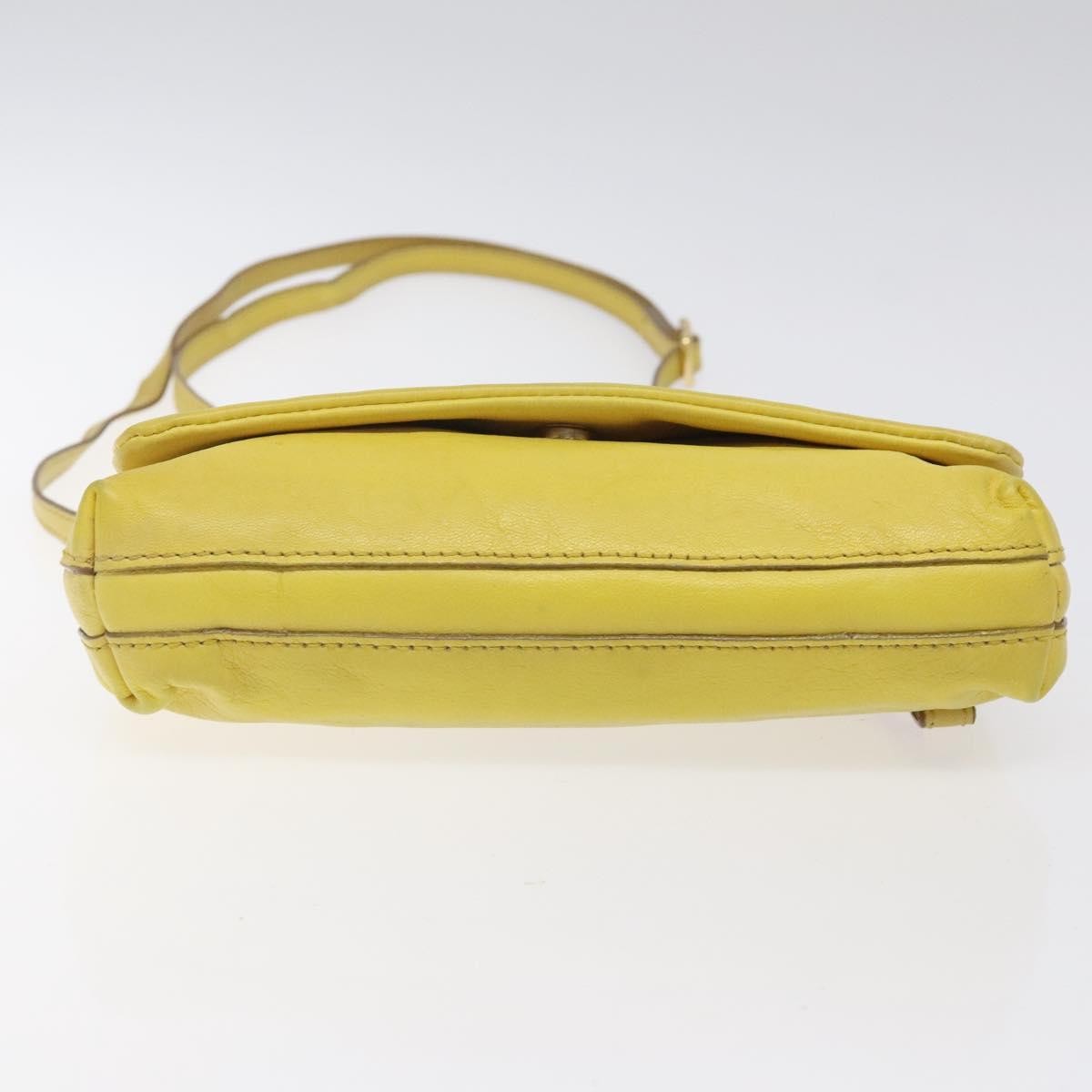 Burberry Flap Shoulder Bag Leather, YELLOW, LEATHER, Shoulder bag