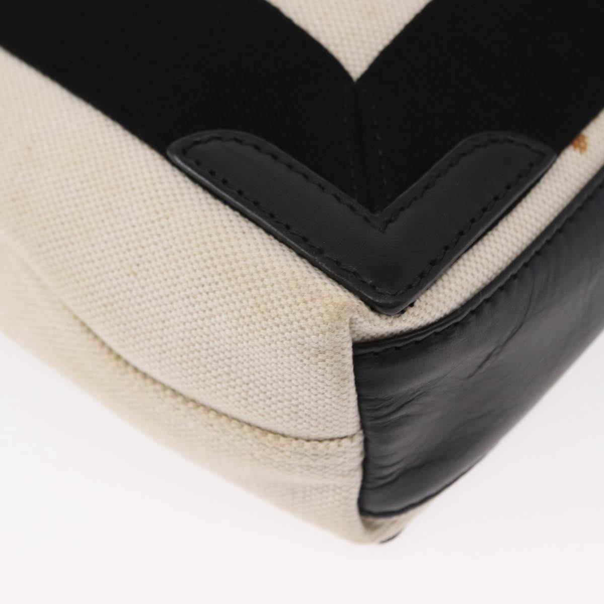 Balenciaga Navy Cabas Canvas with Leather, WHITE, CANVAS, Tote bag