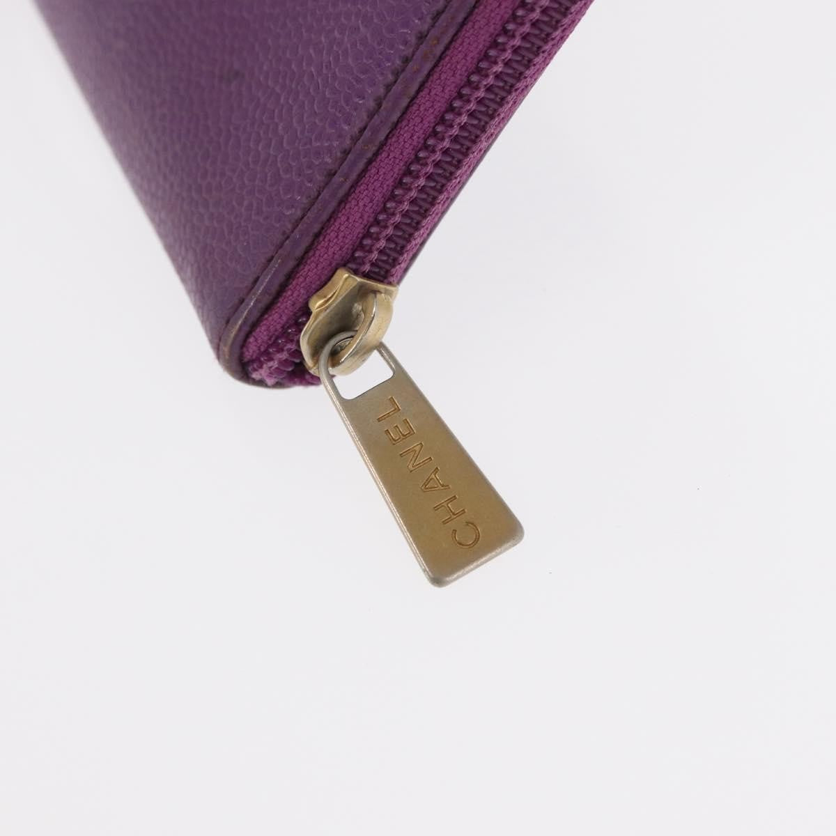 Chanel Timeless CC Zipped Wallet Caviar, PURPLE, LEATHER, Wallets