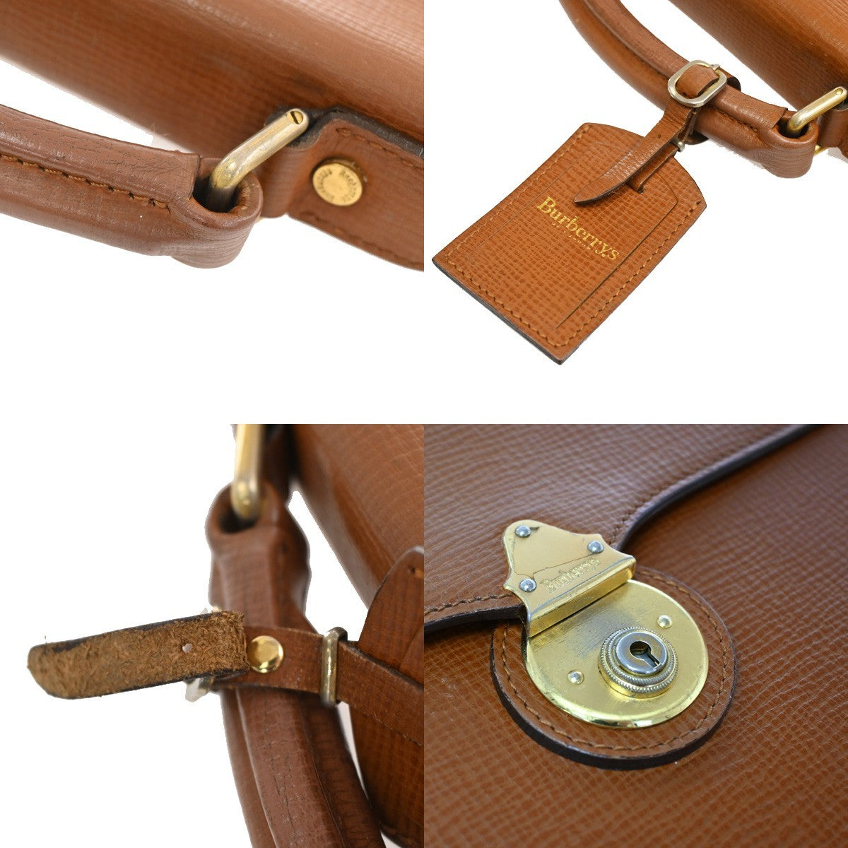 Burberry DK88 Briefcase Bag Leather, BROWN, LEATHER, Briefcase