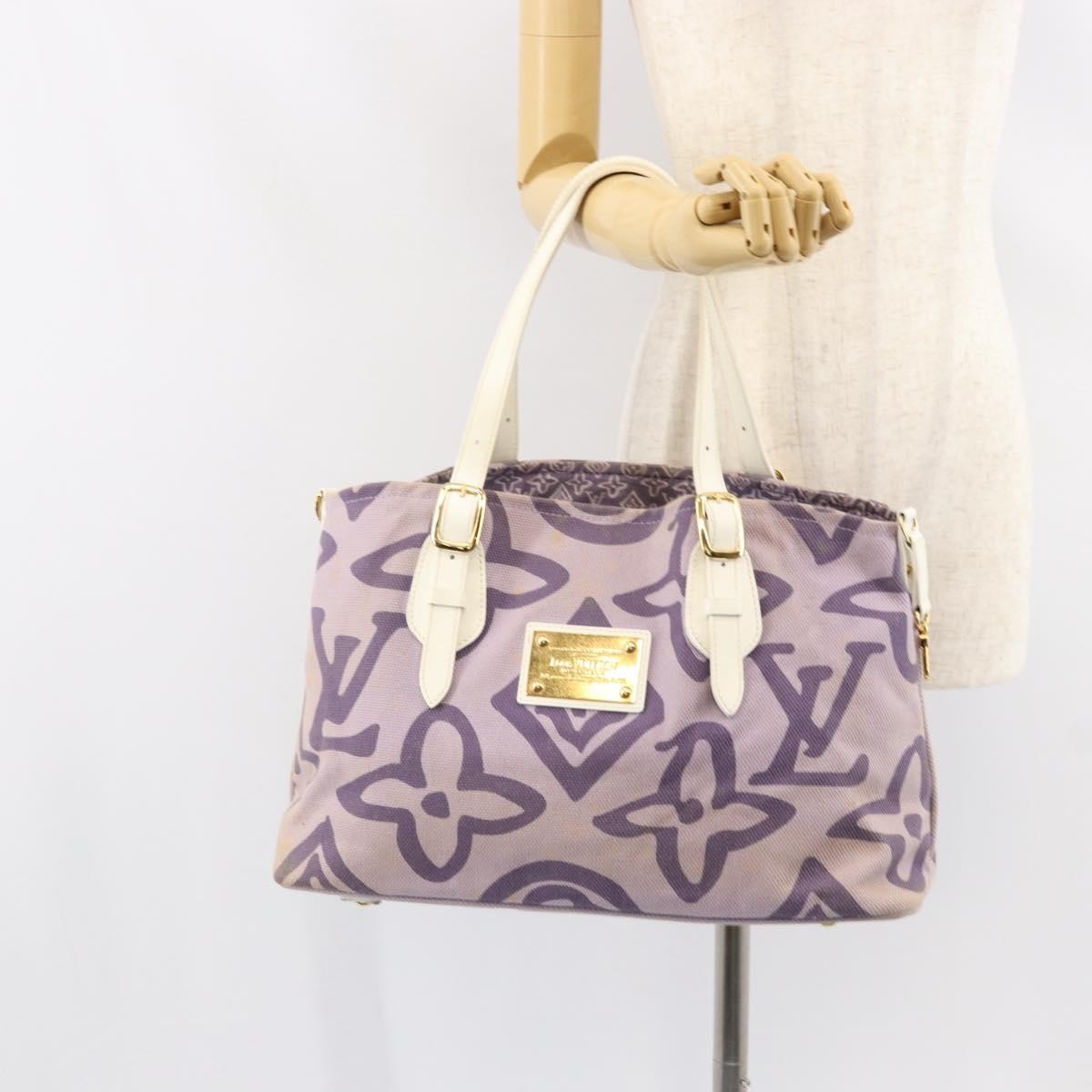 Louis Vuitton Tahitienne Cabas Canvas, PURPLE, CANVAS, Tote bag