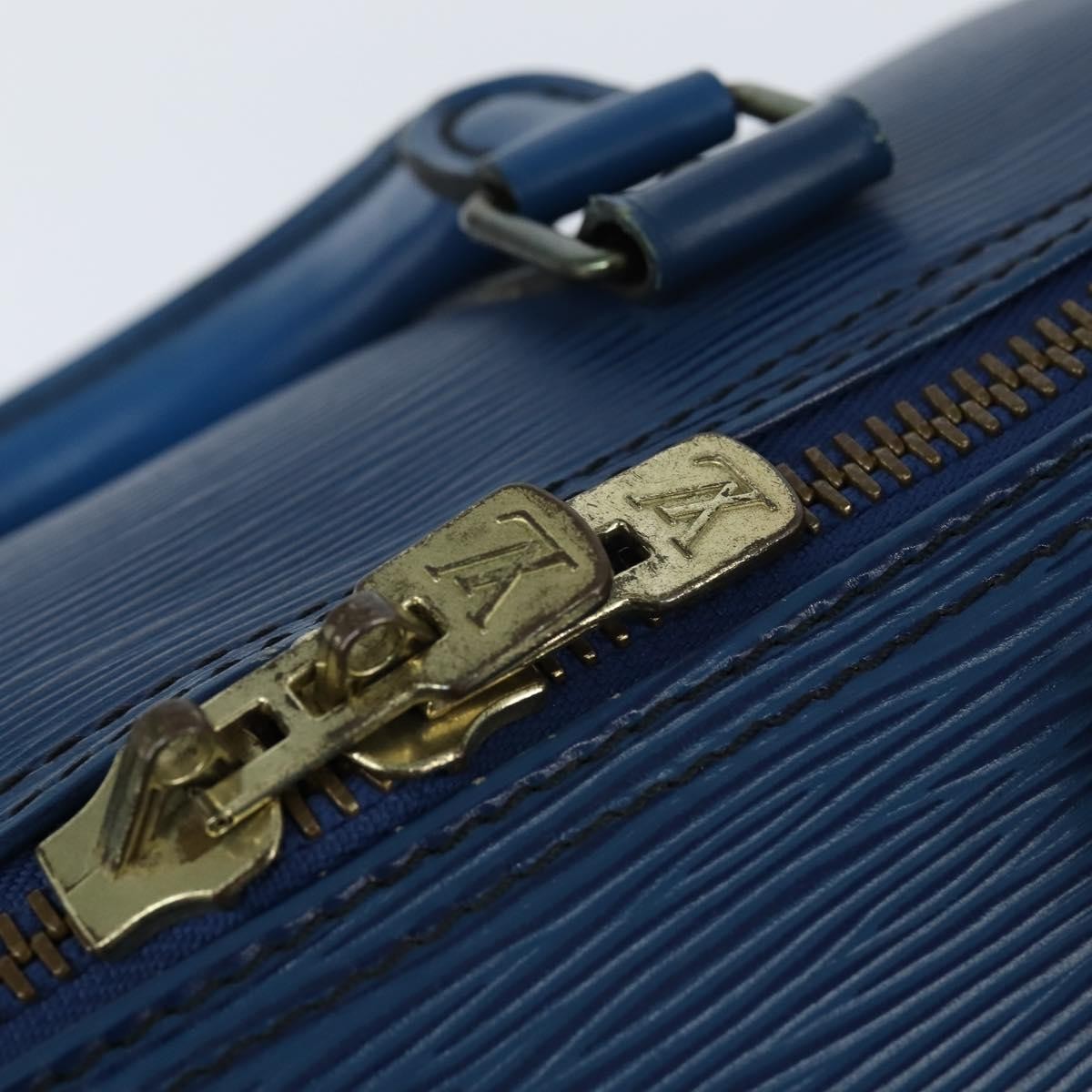 Louis Vuitton Keepall Bag Epi Leather, BLUE, LEATHER, Travel bag