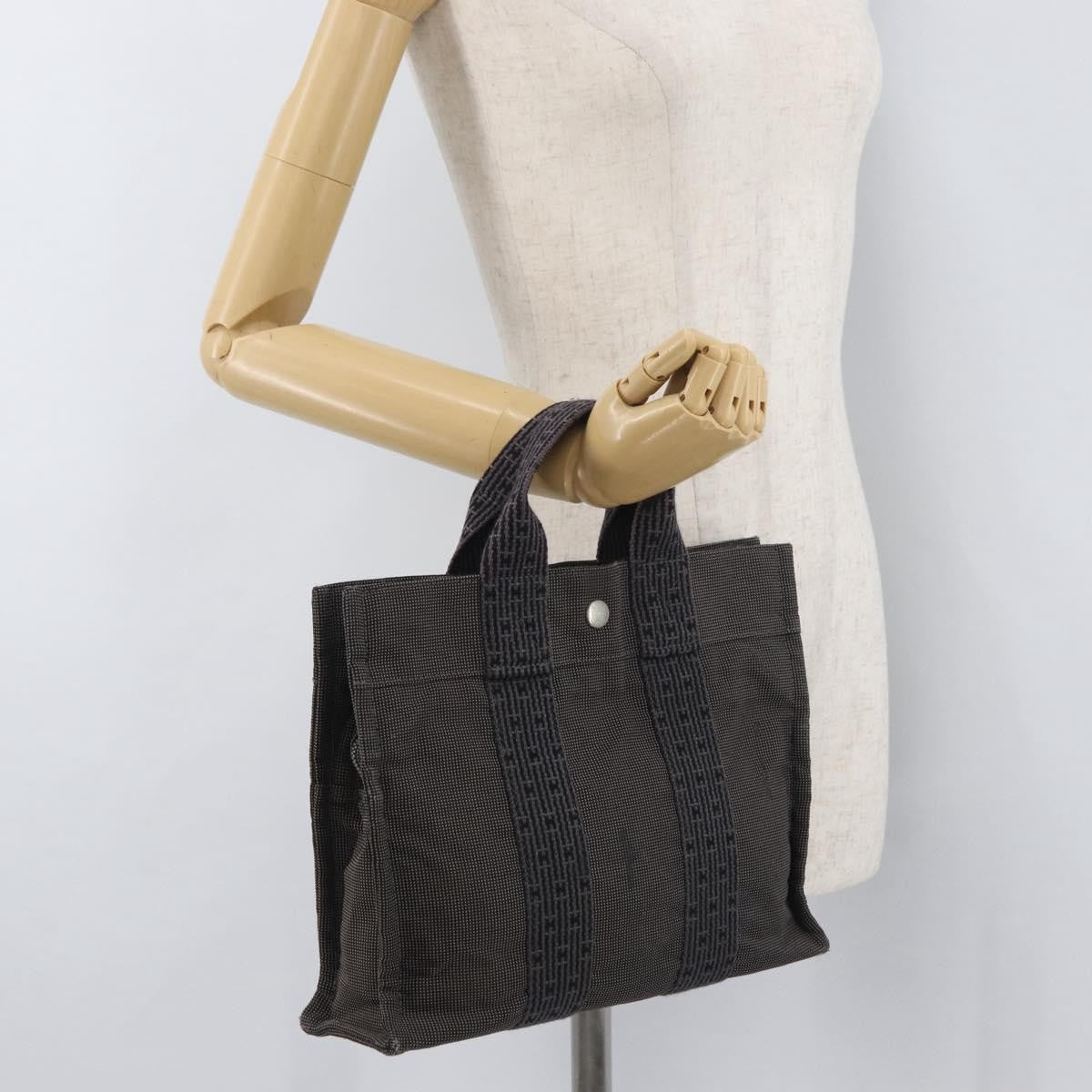 Hermes Fourre-tout Herline Canvas, Gray, Canvas, Tote Bag