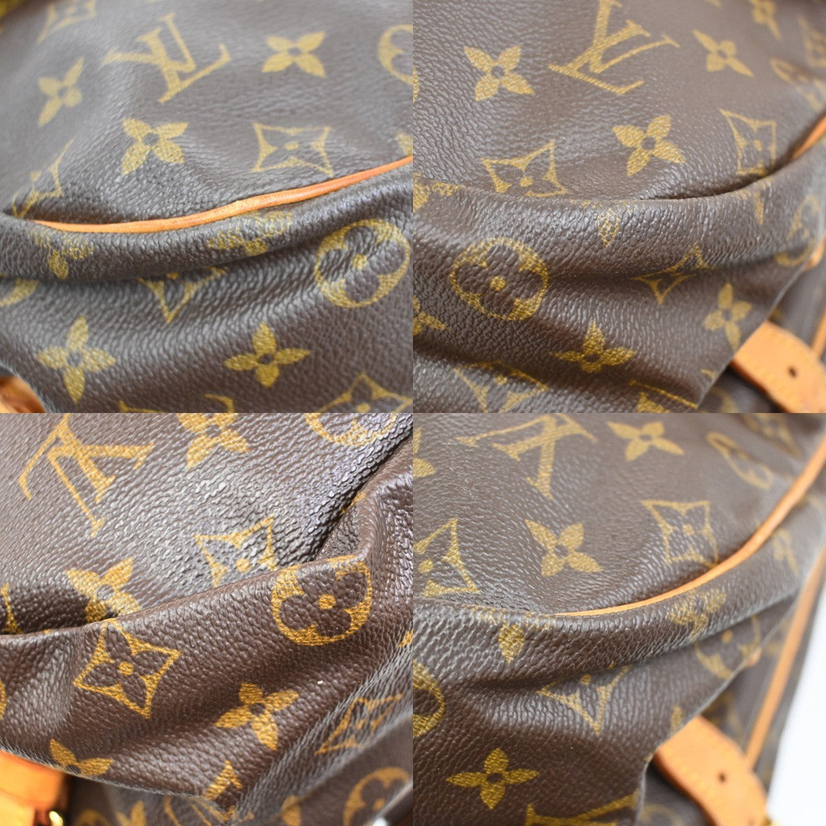 Louis Vuitton Saumur Handbag Monogram Canvas, BROWN, LEATHER, Shoulder bag