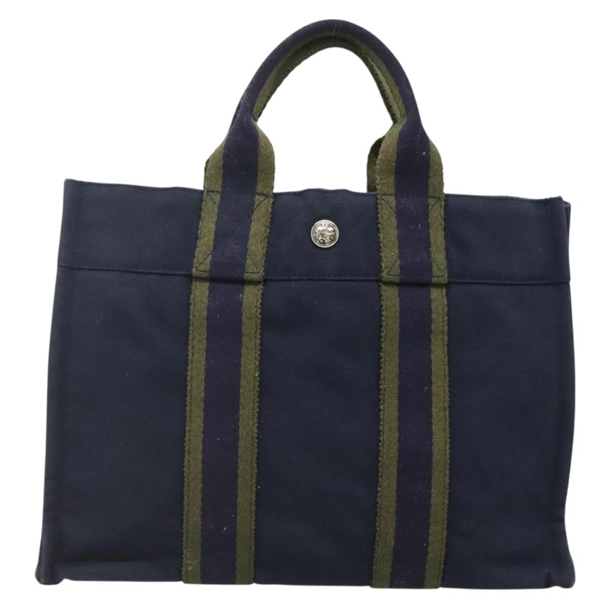 Hermes Fourre Tout Tote Canvas, SILVER, CANVAS, Tote bag