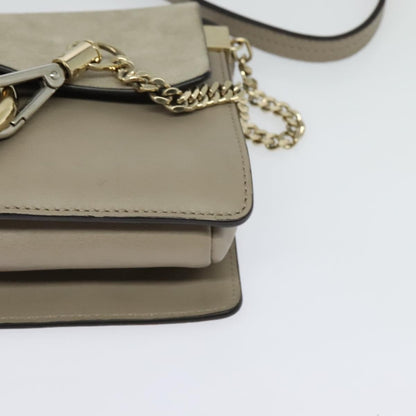 Chloe Faye Crossbody Leather and Suede, Gray, Suede, Shoulder Bag