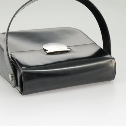 Salvatore Ferragamo Gancini handbag Leather, BLACK, LEATHER, Handbag