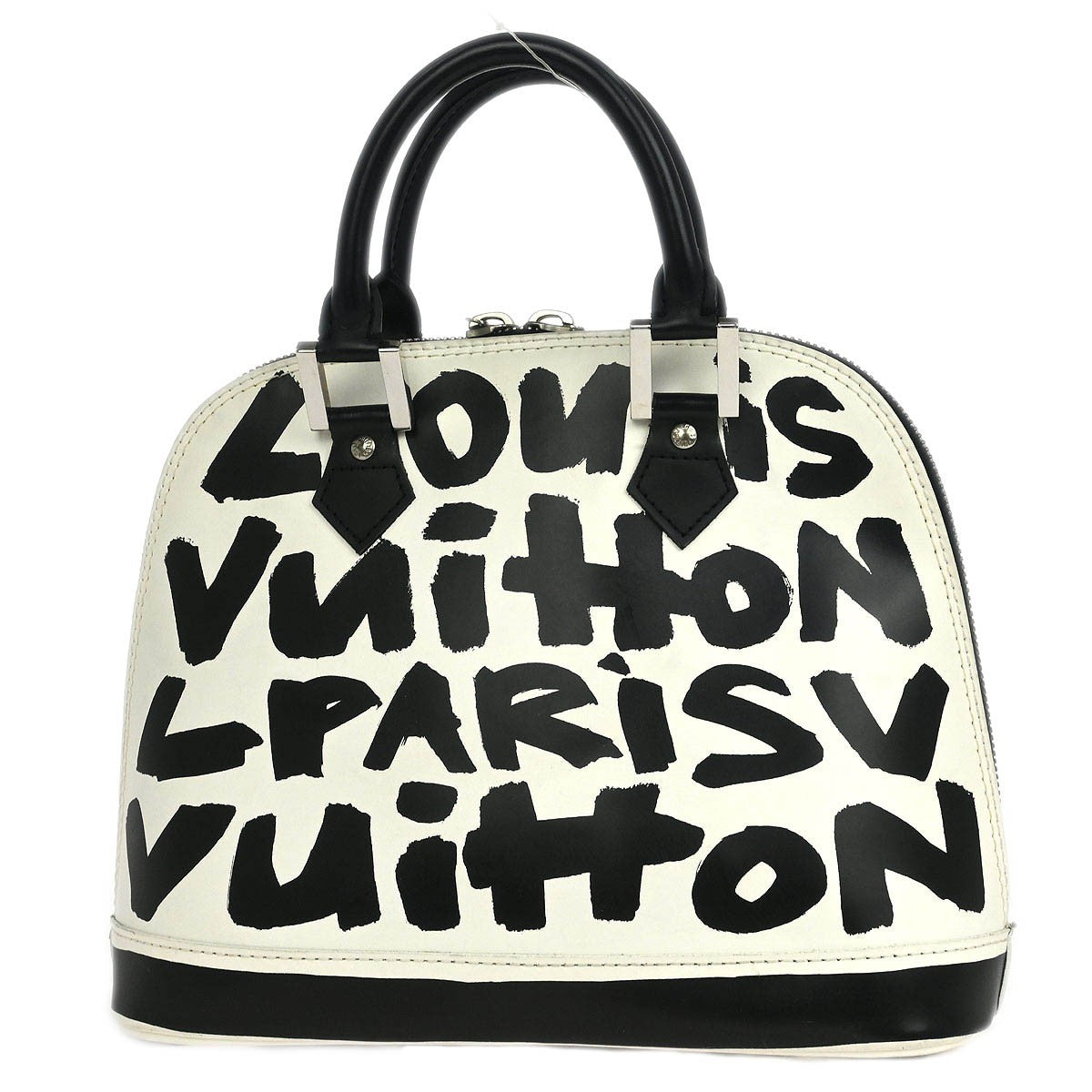 Louis Vuitton Alma Handbag Limited Edition Graffiti Leather, BLACK, LEATHER, Handbag