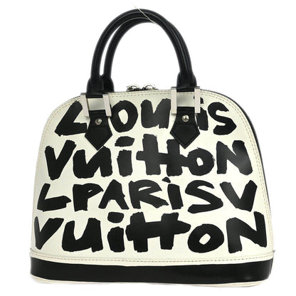 Louis Vuitton Alma Handbag Limited Edition Graffiti Leather, BLACK, LEATHER, Handbag