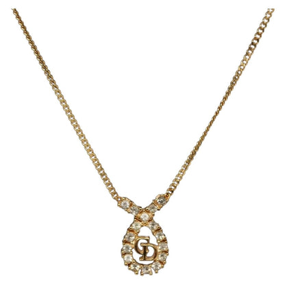 Christian Dior CD Pendant Necklace Gold-plated, GOLD, METAL, Necklace