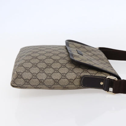 Gucci Flap Messenger GG Coated Canvas, BEIGE, CANVAS, Shoulder bag