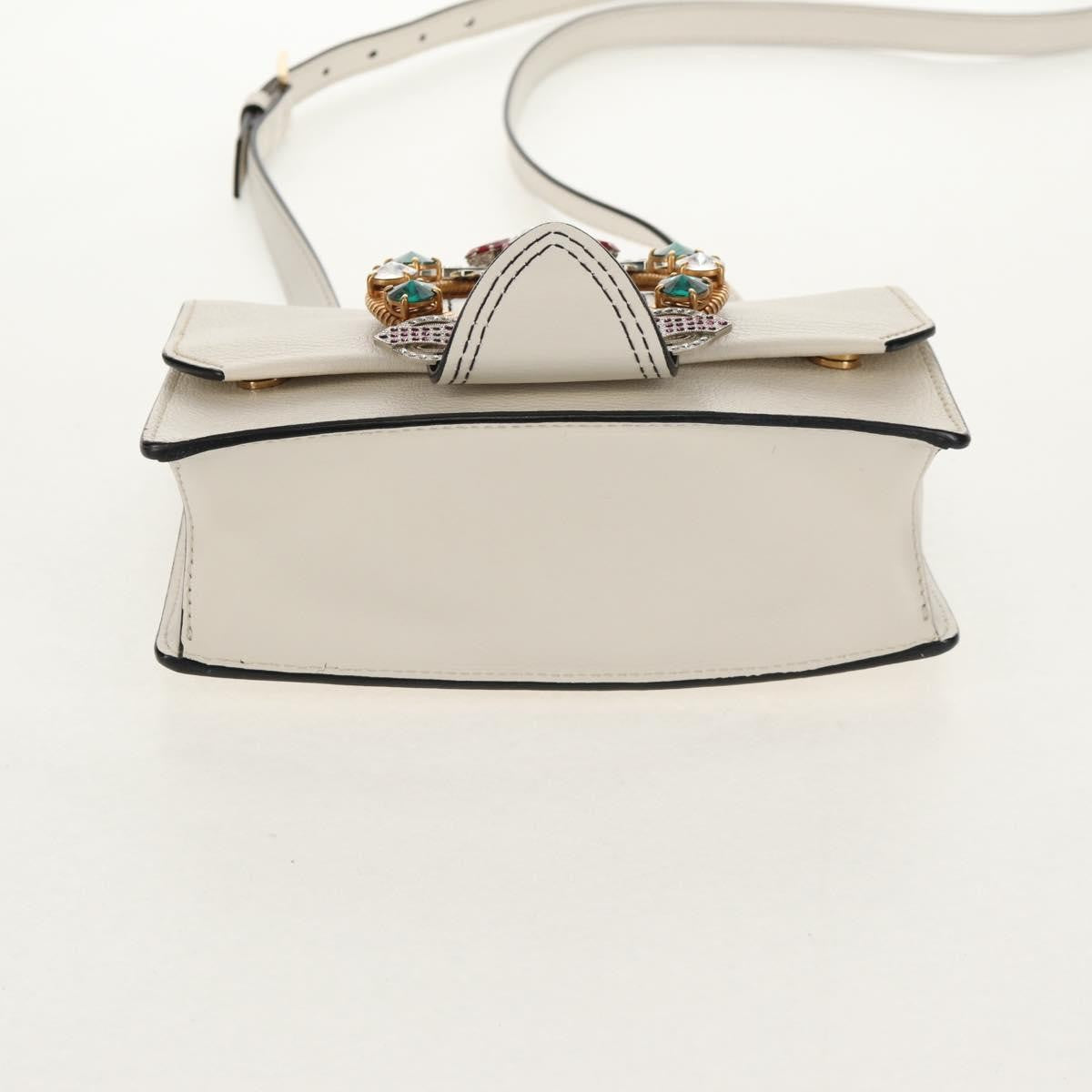 Miu Miu Madras Crystal Buckle Shoulder Bag Leather, WHITE, LEATHER, Shoulder bag