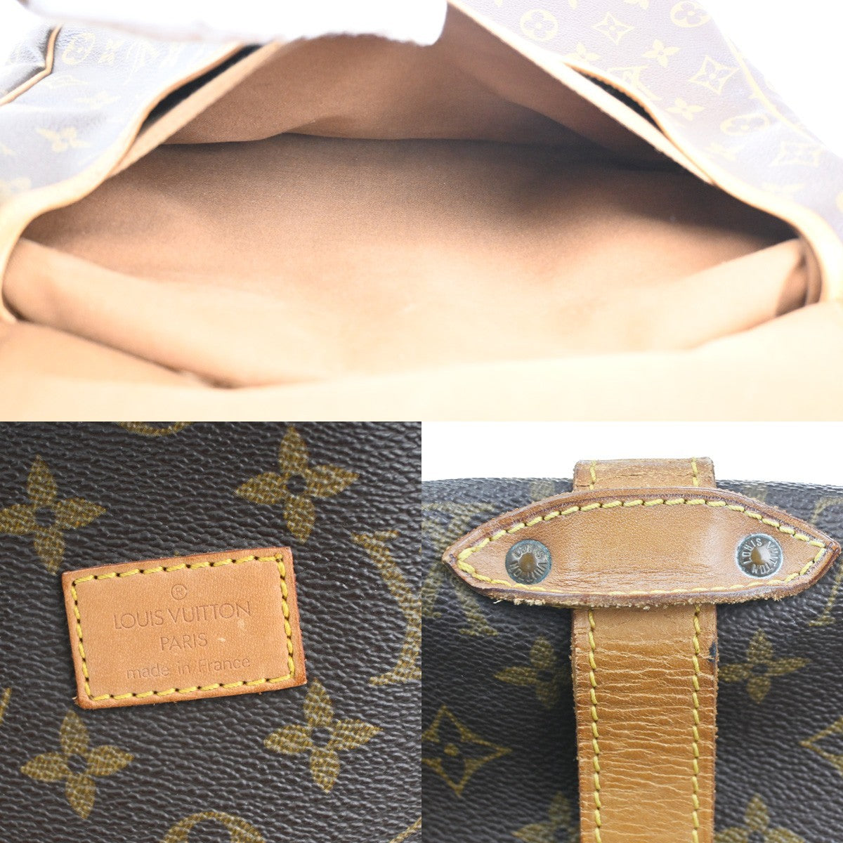 Louis Vuitton Saumur Handbag Monogram Canvas, BROWN, CANVAS, Shoulder bag