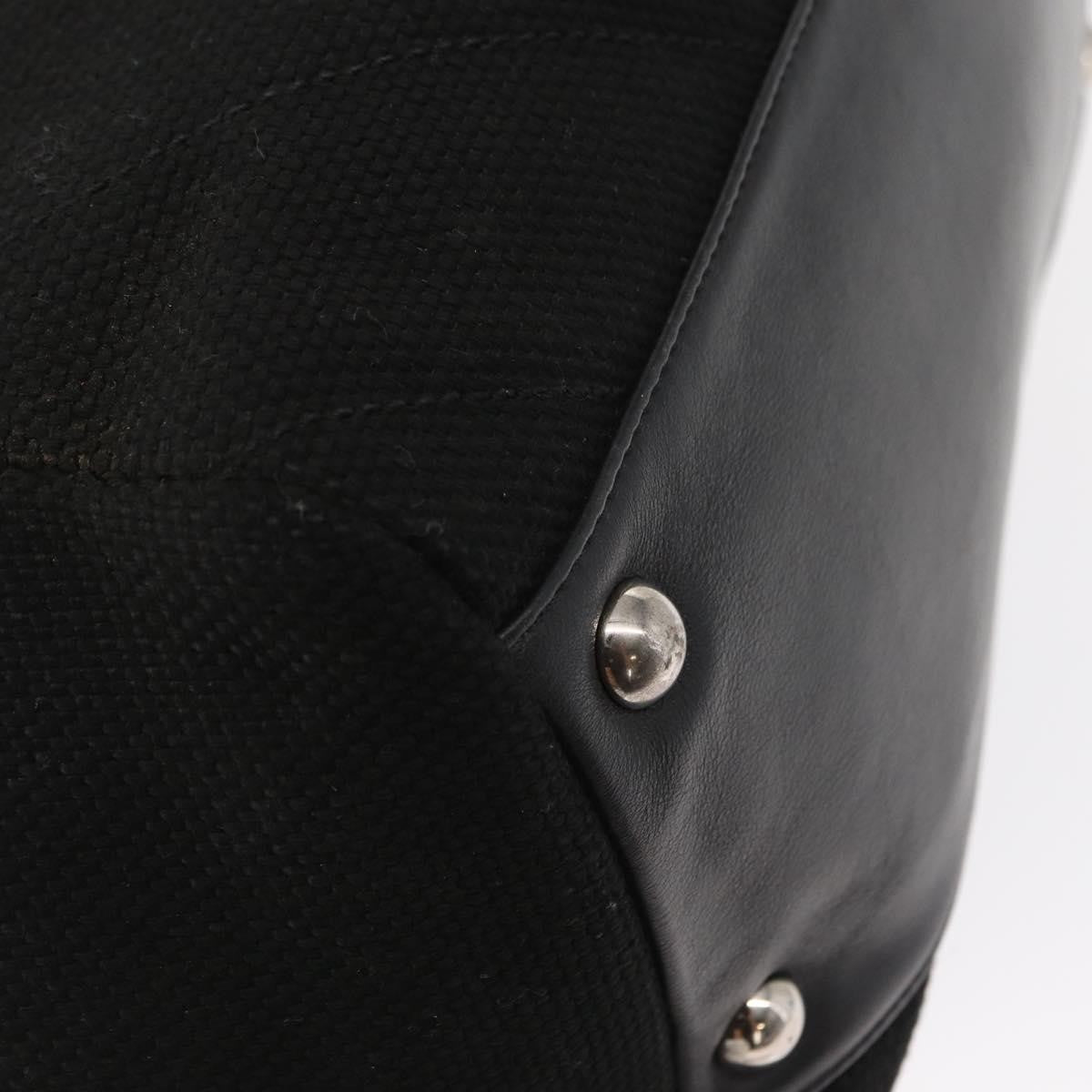 Chanel Vintage CC Charm Tote Chevron Canvas, BLACK, CANVAS, Tote bag