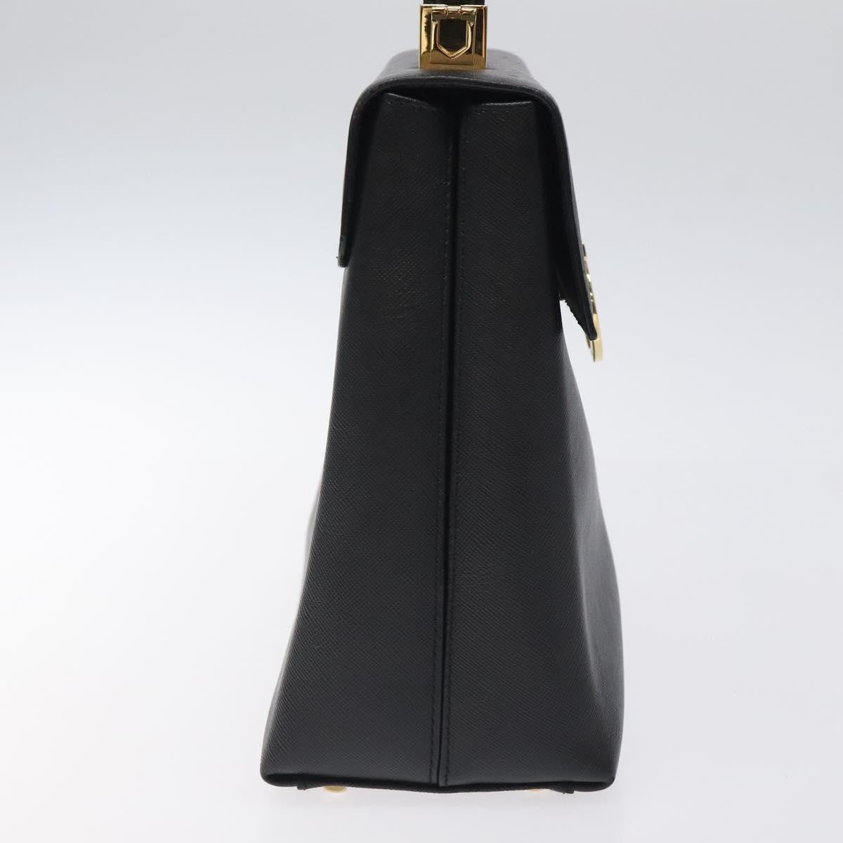 Salvatore Ferragamo Gancini Convertible Top Handle Bag Leather, BLACK, LEATHER, Handbag