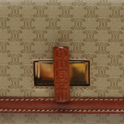 Celine Vintage Convertible Top Handle Bag Macadam Coated Canvas, BEIGE, CANVAS, Handbag