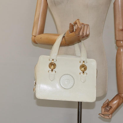 Versace Vintage Handbag Leather, WHITE, LEATHER, Handbag