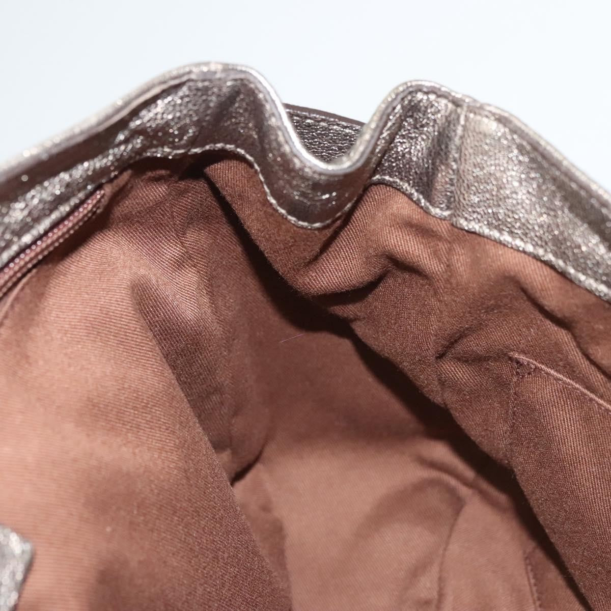 Salvatore Ferragamo Gancini Shoulder Bag Leather, GOLD, LEATHER, Shoulder bag