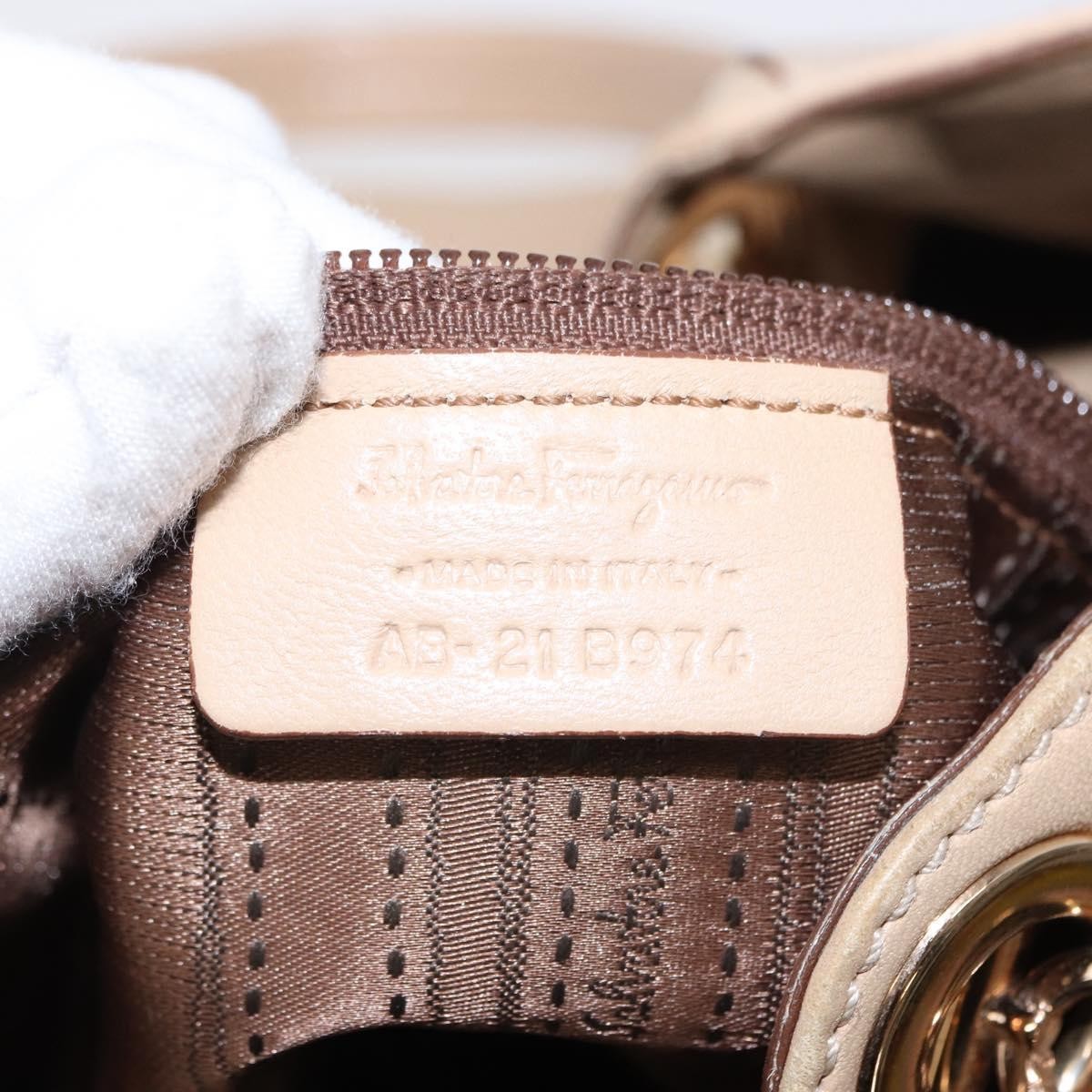 Salvatore Ferragamo Betulla Chain Tote Leather, BEIGE, LEATHER, Tote bag