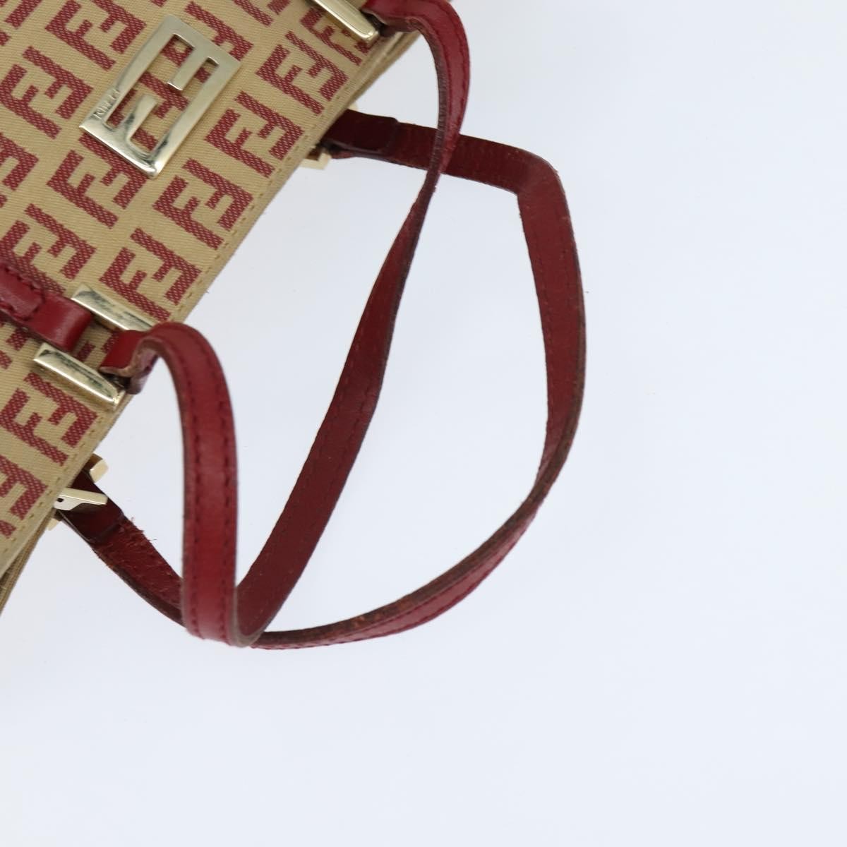 Fendi Vintage Shopping Tote Zucchino Canvas, RED, CANVAS, Handbag