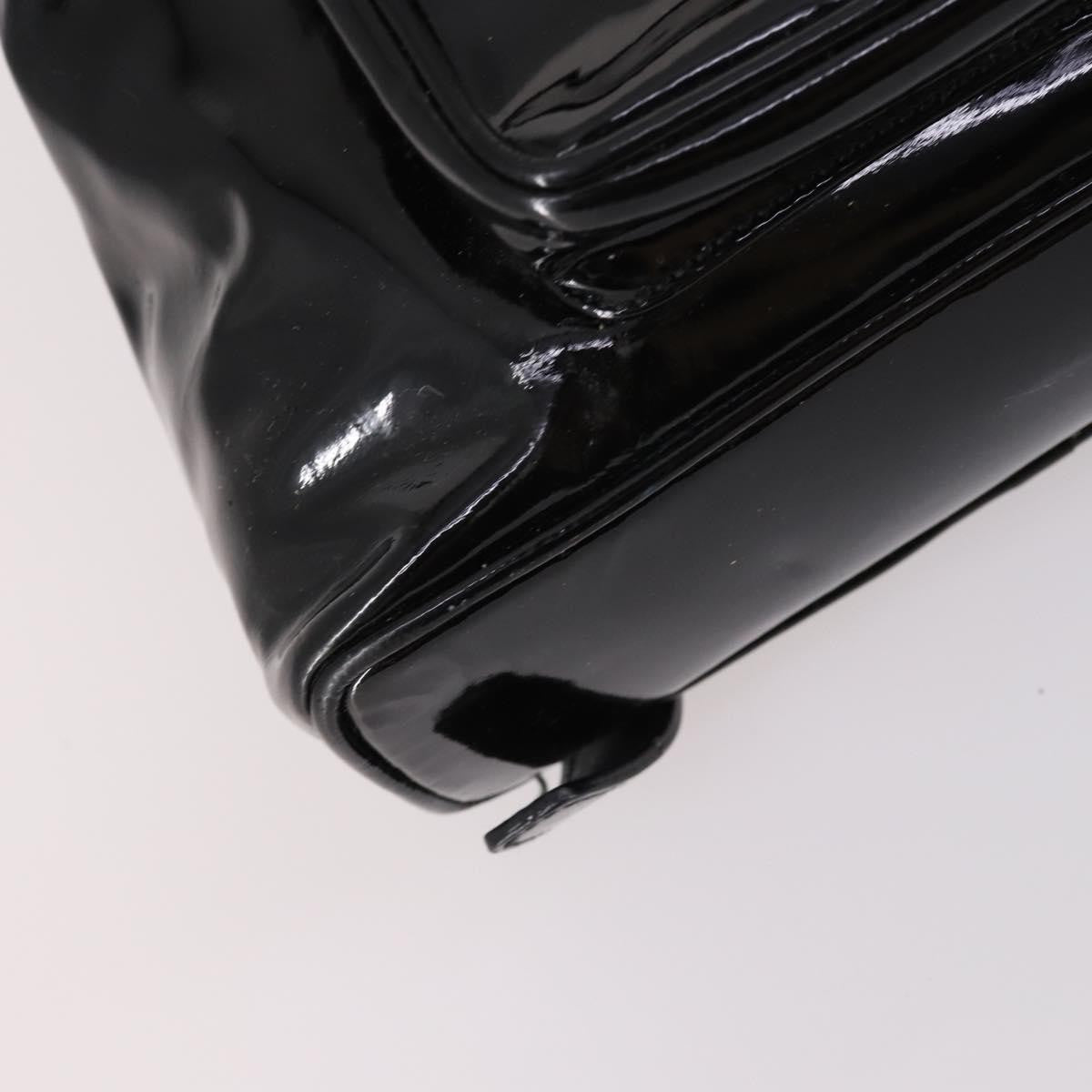 Gucci Vintage Bamboo Backpack Patent, BLACK, PATENT_LEATHER, Backpack