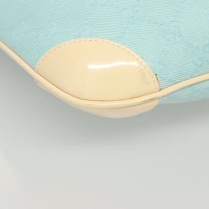 Gucci Vintage Zip Hobo GG Canvas and Patent, BLUE, CANVAS, Shoulder bag