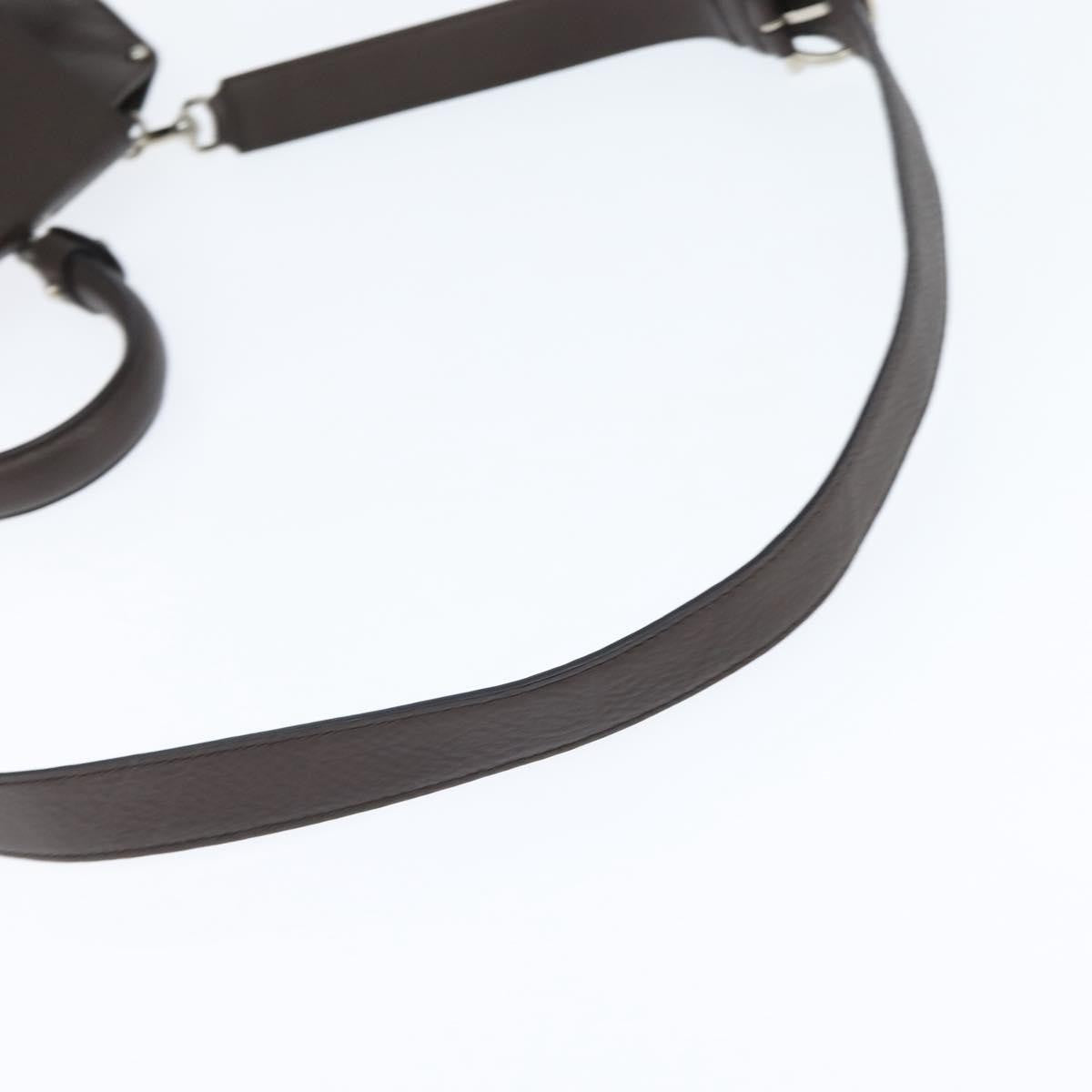 Salvatore Ferragamo Gancini handbag Leather, BROWN, LEATHER, Handbag