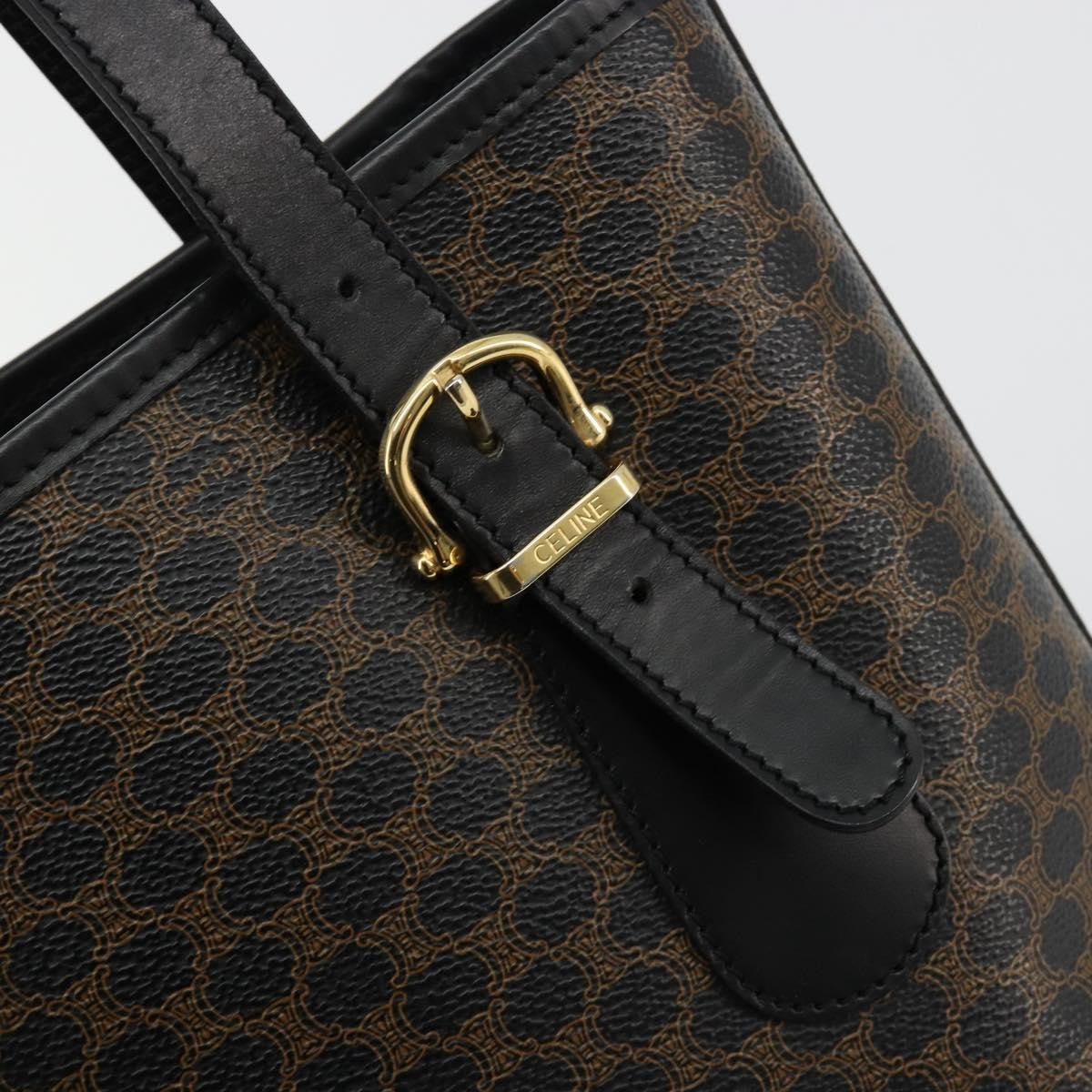 Celine Vintage Macadam Tote bag Canvas, Black, Canvas, Tote Bag