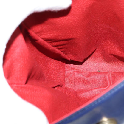 Celine Circle Logo Handbag Leather, BLUE, LEATHER, Handbag