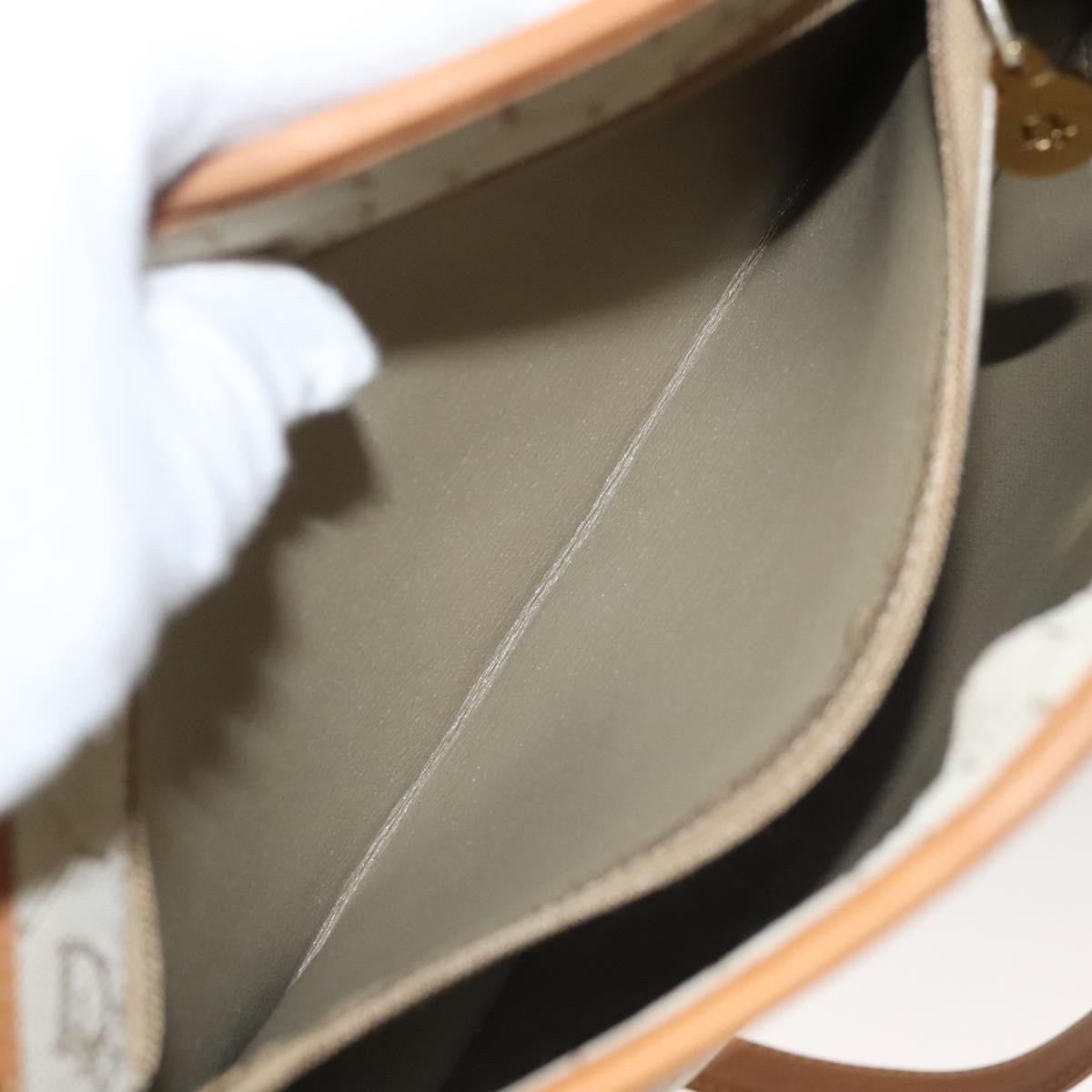 Christian Dior Vintage Honeycomb Shoulder Bag Canvas and Leather, BEIGE, CANVAS, Shoulder bag