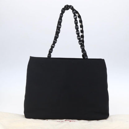 Salvatore Ferragamo Vintage Shoulder Bag Canvas, BLACK, CANVAS, Shoulder bag