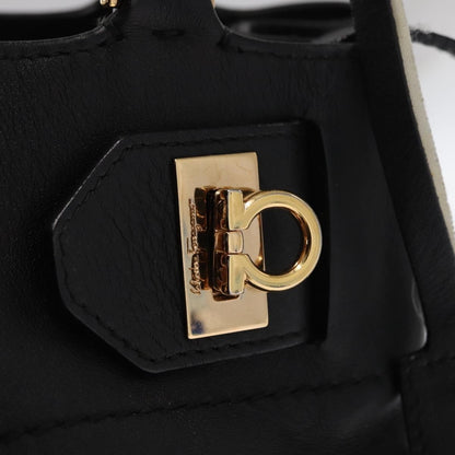 Salvatore Ferragamo W Chain Tote Leather, BLACK, LEATHER, Tote bag
