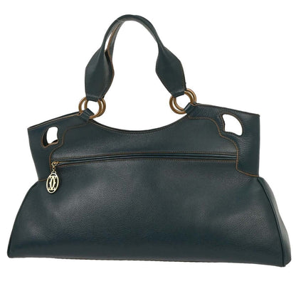 cartier Marcello Handbag Leather, GREEN, LEATHER, Handbag