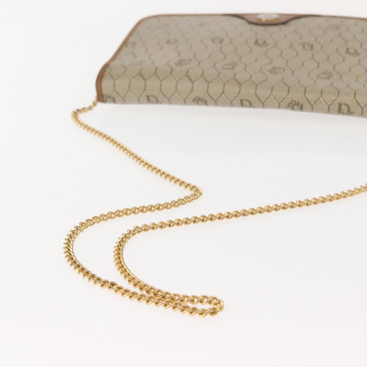 Christian Dior Vintage Honeycomb chain Canvas, BEIGE, CANVAS, Shoulder bag