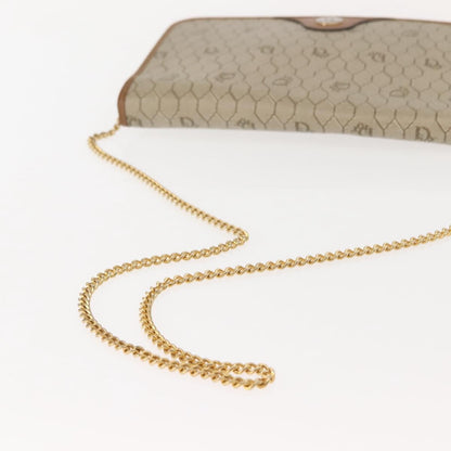 Christian Dior Vintage Honeycomb chain Canvas, BEIGE, CANVAS, Shoulder bag