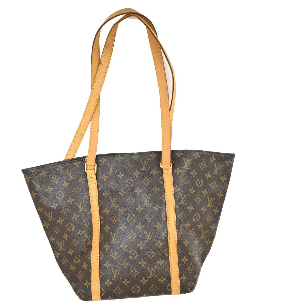 Louis Vuitton Shopping Sac Handbag Monogram Canvas, BROWN, CANVAS, Tote bag